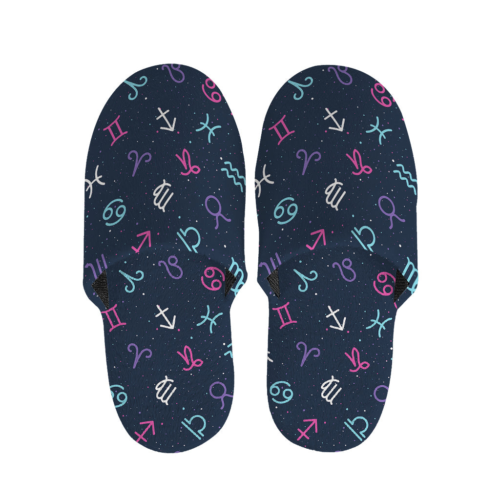 Colorful Zodiac Symbols Pattern Print Slippers