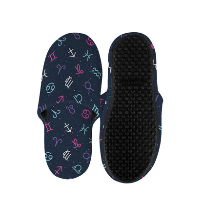 Colorful Zodiac Symbols Pattern Print Slippers