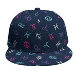 Colorful Zodiac Symbols Pattern Print Snapback Cap