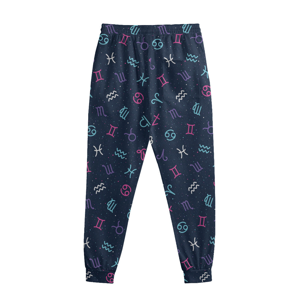 Colorful Zodiac Symbols Pattern Print Sweatpants