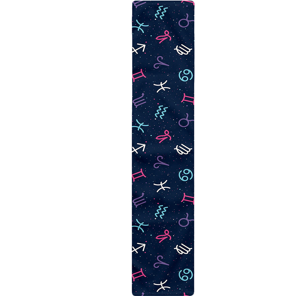 Colorful Zodiac Symbols Pattern Print Table Runner