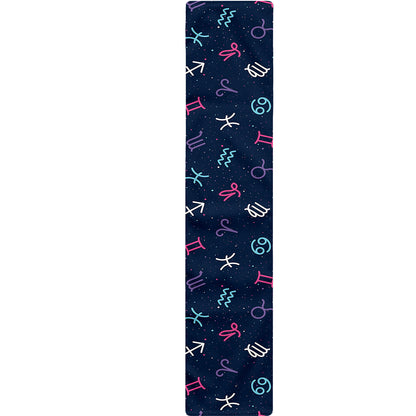Colorful Zodiac Symbols Pattern Print Table Runner