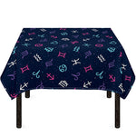 Colorful Zodiac Symbols Pattern Print Tablecloth
