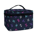 Colorful Zodiac Symbols Pattern Print Travel Makeup Bag