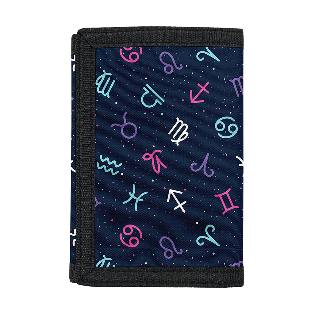 Colorful Zodiac Symbols Pattern Print Trifold Wallet
