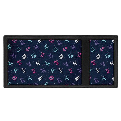 Colorful Zodiac Symbols Pattern Print Trifold Wallet