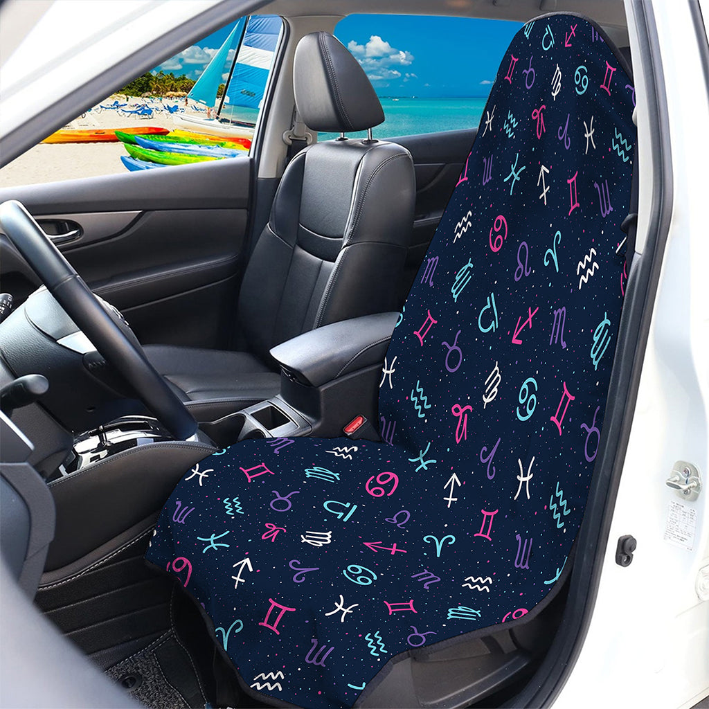 Colorful Zodiac Symbols Pattern Print Waterproof Car Seat Cover