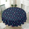 Colorful Zodiac Symbols Pattern Print Waterproof Round Tablecloth