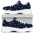 Colorful Zodiac Symbols Pattern Print White Chunky Shoes