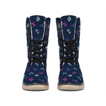 Colorful Zodiac Symbols Pattern Print Winter Boots