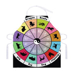 Colourful Chinese Zodiac Wheel Print Adjustable Apron