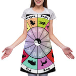 Colourful Chinese Zodiac Wheel Print Adjustable Apron