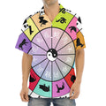 Colourful Chinese Zodiac Wheel Print Aloha Shirt