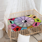 Colourful Chinese Zodiac Wheel Print Baby Crib Sheet