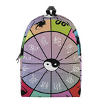 Colourful Chinese Zodiac Wheel Print Backpack