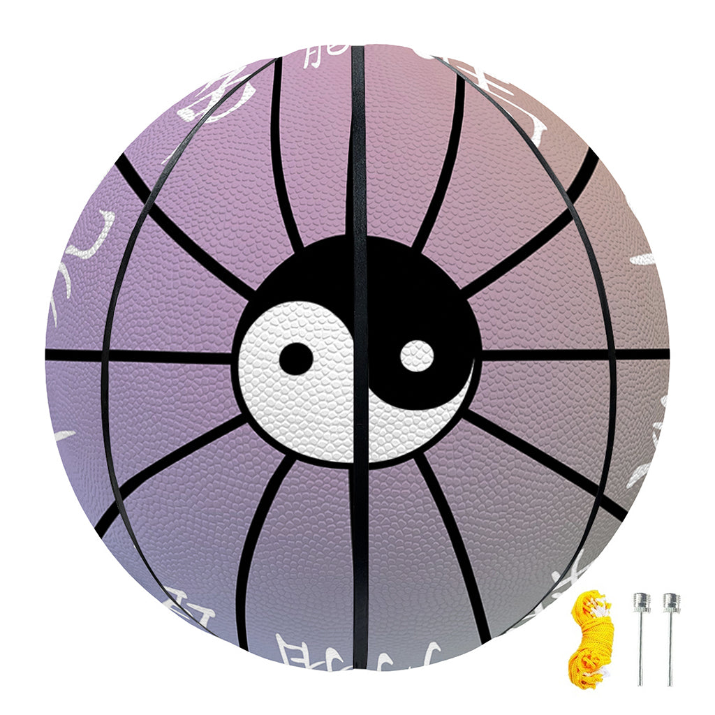 Colourful Chinese Zodiac Wheel Print Basketball