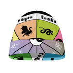 Colourful Chinese Zodiac Wheel Print Beanie