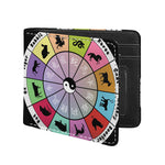 Colourful Chinese Zodiac Wheel Print Bifold Wallet
