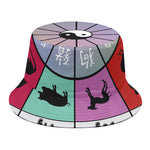 Colourful Chinese Zodiac Wheel Print Bucket Hat
