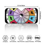 Colourful Chinese Zodiac Wheel Print Car Windshield Sun Shade