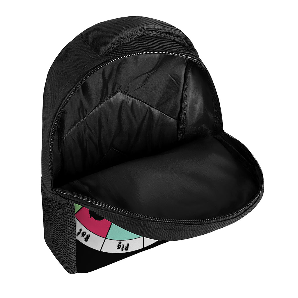 Colourful Chinese Zodiac Wheel Print Casual Backpack