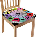 Colourful Chinese Zodiac Wheel Print Chair Cushion Cover