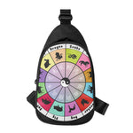 Colourful Chinese Zodiac Wheel Print Chest Bag