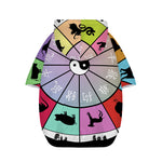 Colourful Chinese Zodiac Wheel Print Dog Zip Up Hoodie