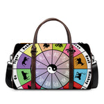 Colourful Chinese Zodiac Wheel Print Duffle Bag