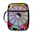 Colourful Chinese Zodiac Wheel Print Front Pocket Bible Bag