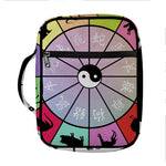 Colourful Chinese Zodiac Wheel Print Front Pocket Bible Bag