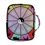 Colourful Chinese Zodiac Wheel Print Front Pocket Bible Bag