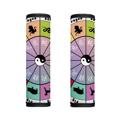 Colourful Chinese Zodiac Wheel Print Handle Covers