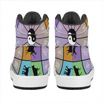 Colourful Chinese Zodiac Wheel Print High Top Leather Sneakers