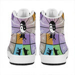 Colourful Chinese Zodiac Wheel Print High Top Leather Sneakers