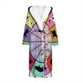 Colourful Chinese Zodiac Wheel Print Hooded Bathrobe