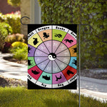 Colourful Chinese Zodiac Wheel Print House Flag