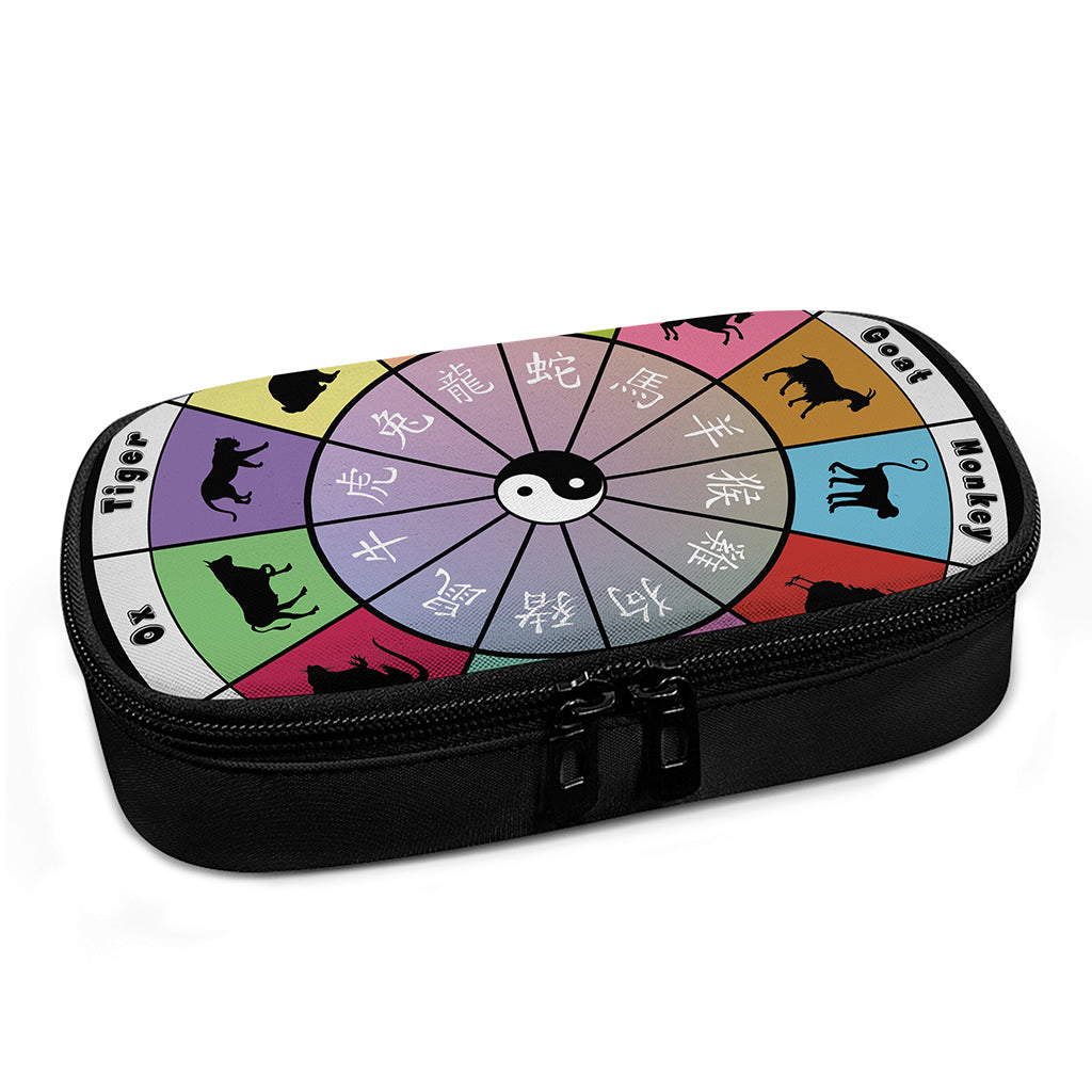 Colourful Chinese Zodiac Wheel Print Insulin Cooler Travel Case