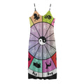 Colourful Chinese Zodiac Wheel Print Jersey Midi Cami Dress