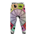 Colourful Chinese Zodiac Wheel Print Jogger Pants