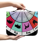 Colourful Chinese Zodiac Wheel Print Leather Bible Cover