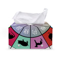 Colourful Chinese Zodiac Wheel Print Leather Tissue Box Cover