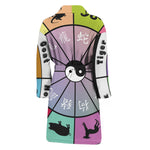 Colourful Chinese Zodiac Wheel Print Men's Bathrobe