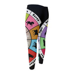 Colourful Chinese Zodiac Wheel Print Men's Compression Pants
