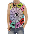 Colourful Chinese Zodiac Wheel Print Men's Fitness Tank Top