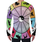 Colourful Chinese Zodiac Wheel Print Men's Long Sleeve T-Shirt