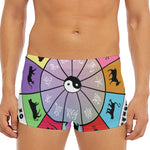 Colourful Chinese Zodiac Wheel Print Men's Short Boxer Briefs