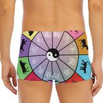 Colourful Chinese Zodiac Wheel Print Men's Short Boxer Briefs