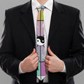 Colourful Chinese Zodiac Wheel Print Necktie