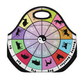 Colourful Chinese Zodiac Wheel Print Neoprene Lunch Bag